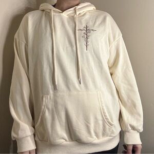 Cross Hoodie w/ scripture - Never Worn